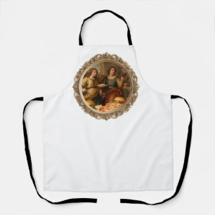 Vintage-Renaissance-Gemälde-Parodie von Männern, d Schürze