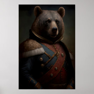 Vintage-Renaissance-Militärgemälde-Bärenposter Poster