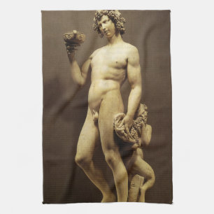 Vintage Renaissance-Statue Bacchus von Michelangel Geschirrtuch