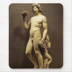 Vintage Renaissance-Statue Bacchus von Michelangel Mousepad