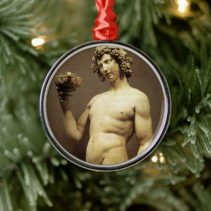 Vintage Renaissance-Statue Bacchus von Michelangel Ornament Aus Metall