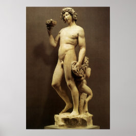 Vintage Renaissance-Statue Bacchus von Michelangel Poster