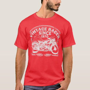 Vintage-Rennfahrer seit 1970 Retro-Motorrad Motorr T-Shirt