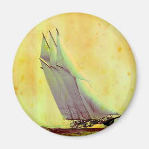 Vintage-Rennjacht-Magnet Magnet