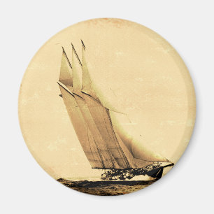 Vintage-Rennjacht-Magnet Magnet