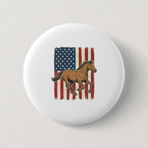 Vintage-Rennpferd-patriotisches-Flag-Shirt-Design_ Button