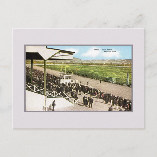 Vintage Rennstrecke (Pferderennen) Tijuana Mexiko Postkarte (Vorderseite)