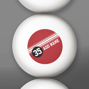 Vintage Rennstreifen - Rot und Schwarz Tischtennisball