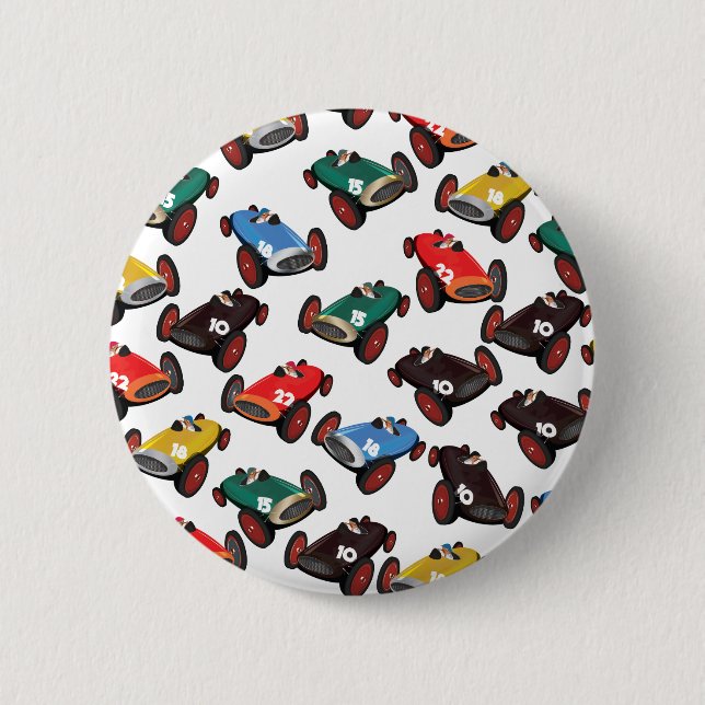 Vintage Rennwagen Button (Vorderseite)