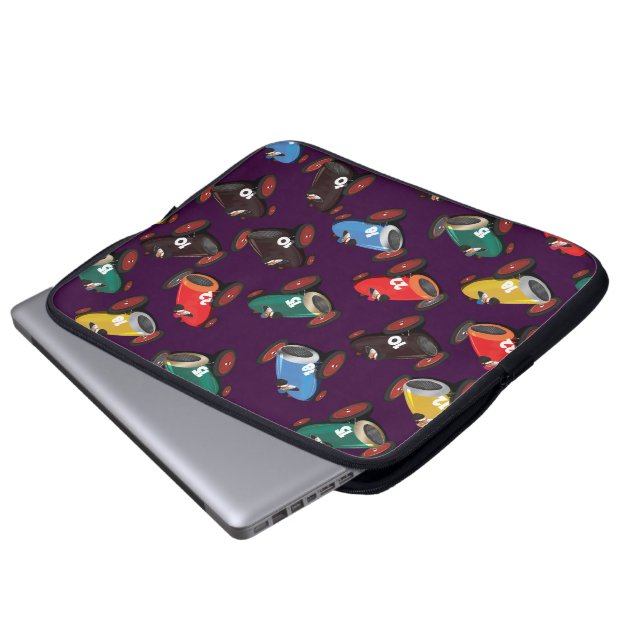 Vintage Rennwagen Laptopschutzhülle (Vorne Knopf)