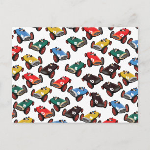 Vintage Rennwagen Postkarte