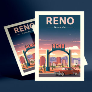 Vintage Reno Nevada Postkarte
