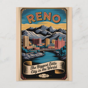 Vintage Reno Nevada Retro Reise Feiertagspostkarte