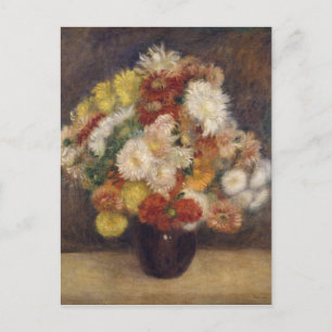Vintage Renoir Blumenstrauß aus Chrysanthemen Postkarte
