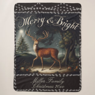 Vintage Rentier Frohe und schöne Weihnachten Sherpadecke