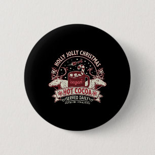 Vintage Rentier Retro Vegan Weihnachten 2023 Vegan Button