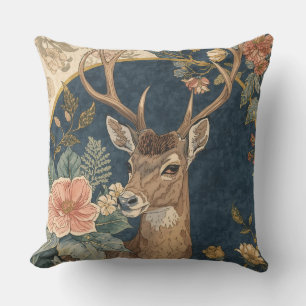 Vintage, Rentier- und Blumenmuster Kissen