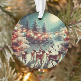 Vintage Rentiere und Weihnachtsbeleuchtung persona Ornament