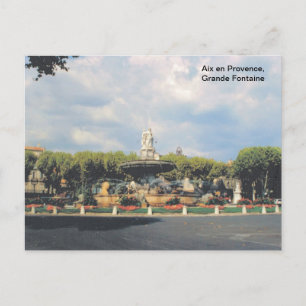 Vintage-Replik, Aix en Provence, Grande Fontaine Postkarte