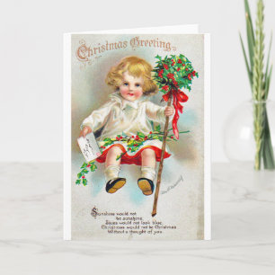 Vintage Reproduktion Weihnachtskunst Feiertagskarte