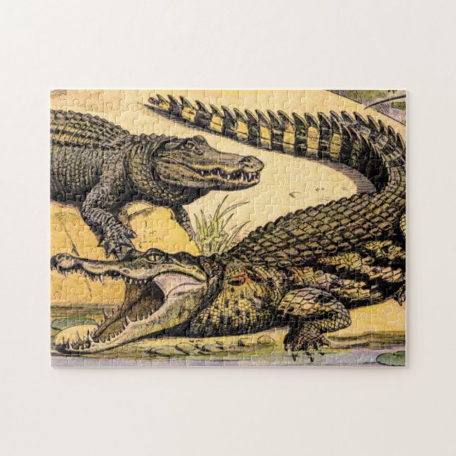 Vintage Reptilien-Illustration von Adolphe Millot Puzzle (Horizontal)