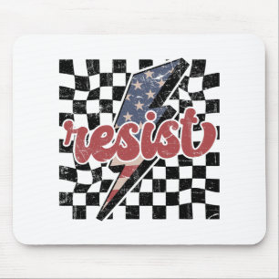 Vintage Resist Tee, Retro karierte patriotische An Mousepad