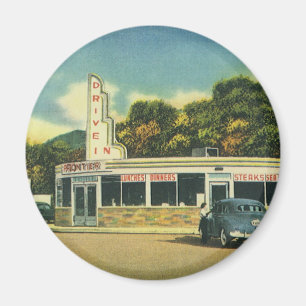 Vintage-Restaurant, 50er Jahre Drive-In-Diner und  Magnet