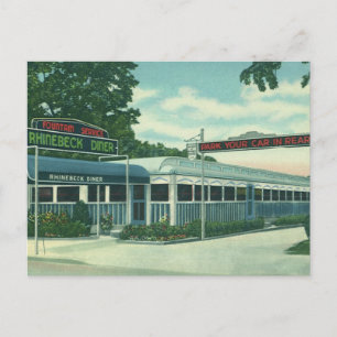 Vintage Restaurant, Retro Rhinebeck Roadside Diner Postkarte