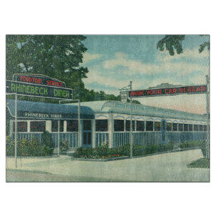 Vintage-Restaurant, Retro-Rhinebeck-Straßendiner Schneidebrett