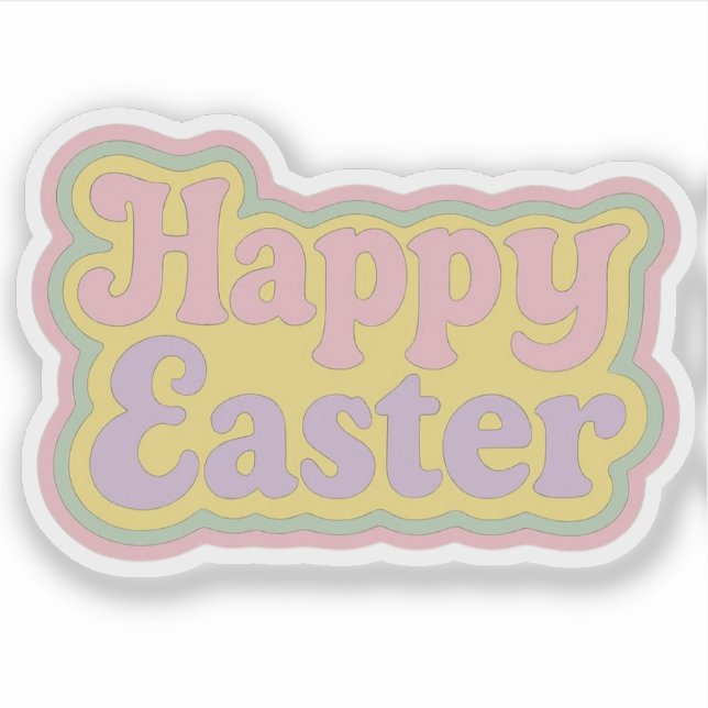 Vintage/Retro 1970er Ostern  Aufkleber (Vorderseite)