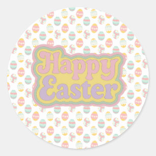 Vintage/Retro 1970er Ostern  Runder Aufkleber