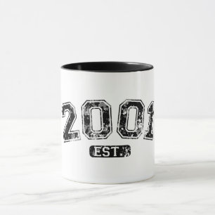 Vintage Retro 2001 Grunge Gegründet Established Gr Tasse