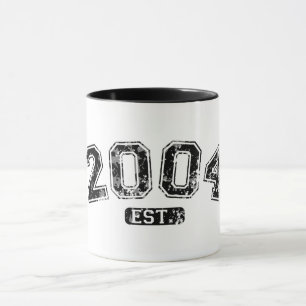 Vintage Retro 2004 Grunge Est. Established Grafik Tasse