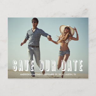 Vintage Retro 2   Save the Date Postkarte