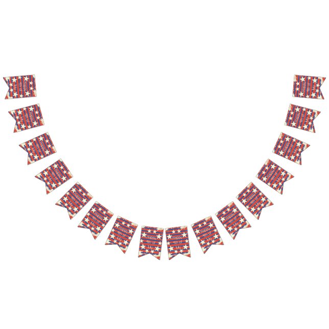 Vintage Retro 4th of July Wimpelkette (Alle)