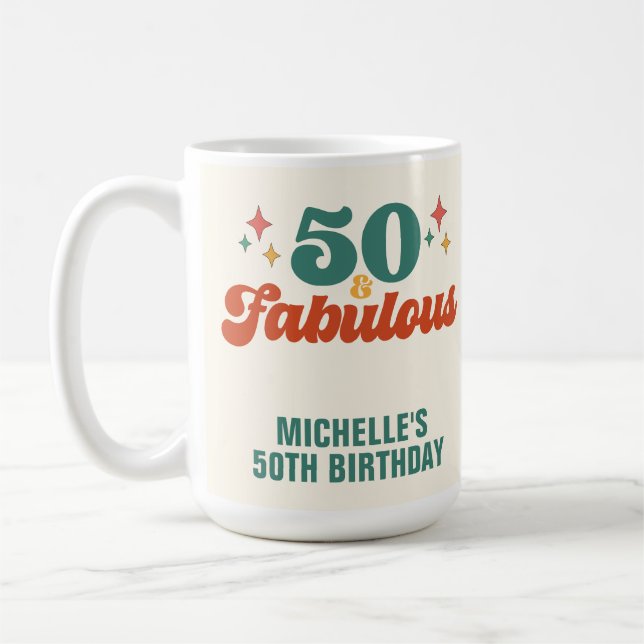 Vintage Retro 50 And Fabulous Birthday Kaffeetasse (Links)