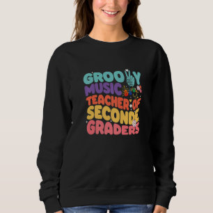 Vintage Retro 60er 70er Groovy Musiklehrer der Sek Sweatshirt