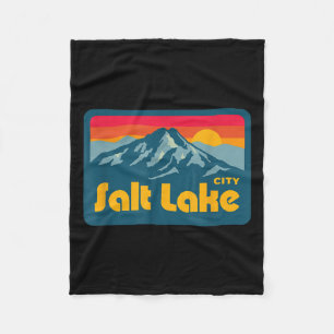 Vintage Retro 70er 80er Salt Lake City Utah Berg Fleecedecke