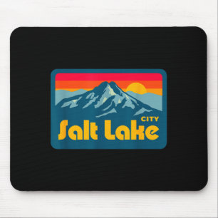 Vintage Retro 70er 80er Salt Lake City Utah Berg Mousepad