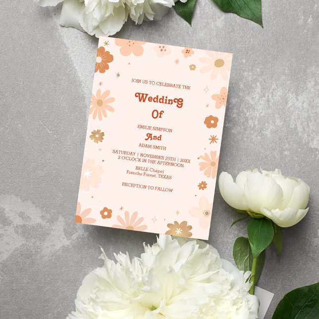 Vintage Retro-70er-Hochzeit Einladung (Von Creator hochgeladen)