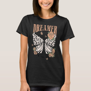 Vintage Retro 80er 90er Style Träumer Schmetterlin T-Shirt