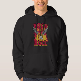 Vintage Retro 80er Rock & Roll Musik Gitarre Flüge Hoodie