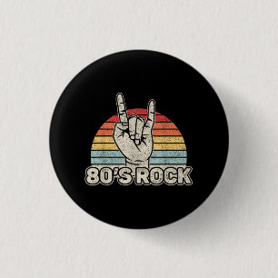 Vintage Retro 80er Rockband Button