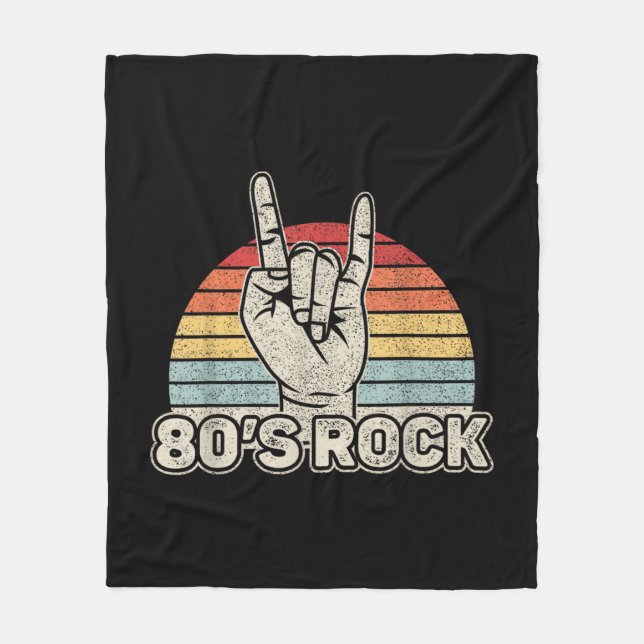 Vintage Retro 80er Rockband Fleecedecke (Vorderseite)
