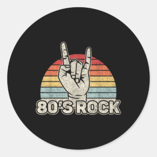 Vintage Retro 80er Rockband Runder Aufkleber