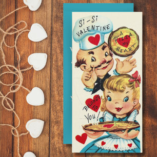 Vintage Retro A Pizza My Heart Benutzerdefiniertes Feiertagskarte