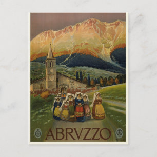Vintage Retro Abrvzzo Tourismus Postkarte