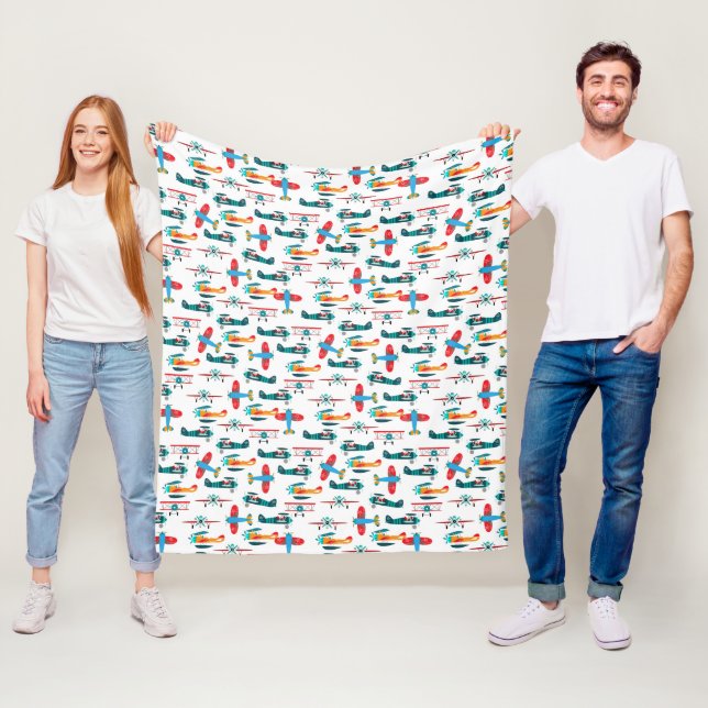 vintage retro airplane pattern fleecedecke (Beispiel)