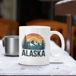 Vintage Retro Alaska Sonnenuntergang Outdoor-Abent Kaffeetasse