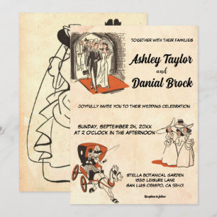 Vintage Retro Alte 50er Comic Buch Klassische Hoch Einladung